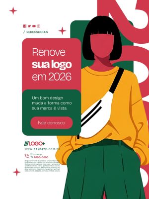 Renove Sua Logo em 2026 Marketing Digital Designer Gráfico PSD Editável