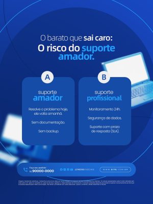 O Barato Que Sai Caro Risco do Suporte Amador PSD Editável