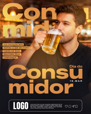 Dia do Consumidor Agradecimento ao Cliente Poster PSD Editável