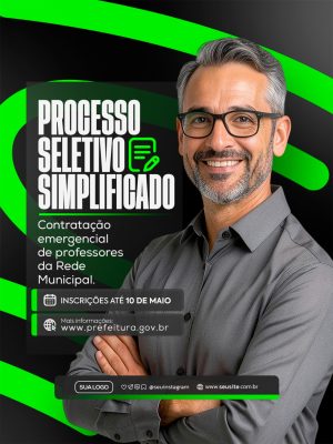 Processo Seletivo Simplificado Contratação Emergencial Professores PSD Editável