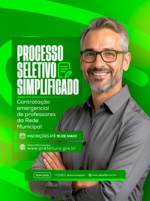 Processo Seletivo Simplificado Contratação Professores Rede Municipal PSD Editável
