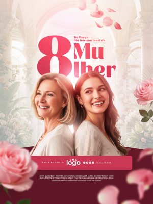 Mulher 8 de Março Dia Internacional da Mulher PSD Editável