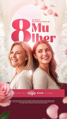 Dia Internacional da Mulher 8 de Março Post Instagram PSD Editável