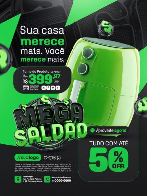 Mega Saldão Sua Casa Merece Mais Até 50% OFF PSD Editável