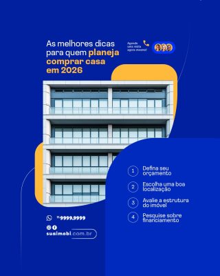 Imobiliária Dicas para Comprar Casa 2026 PSD Editável