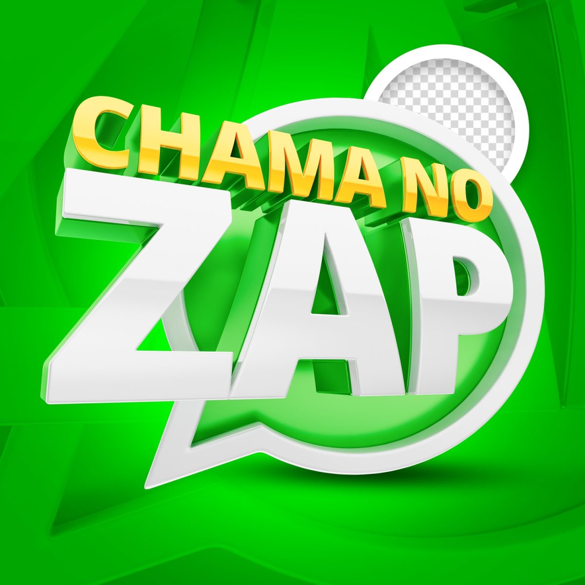 Selo 3d Chama No Zap PSD Editável