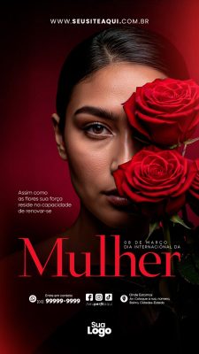 Story 08 de Março Dia Internacional da Mulher Modelo Elegante PSD Editável