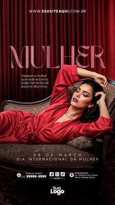 Story Mulher 08 de Março Dia Internacional da Mulher PSD Editável
