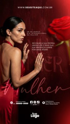 Story Mulher 08 de Março Dia Internacional da Mulher Reconheça PSD Editável