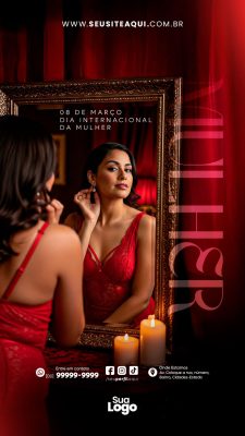 Story Dia Internacional da Mulher Promoção Elegante PSD Editável