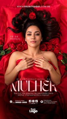 Mulher 08 de Março Dia Internacional da Mulher Redes Sociais PSD Editável
