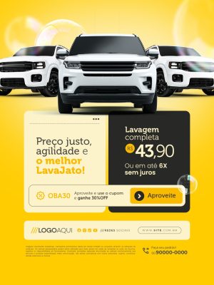 Lavagem de Carros Lava Jato Completa PSD Editável