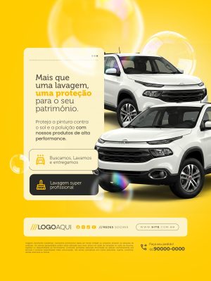 Lavagem Automotiva Mais que uma Proteção para seu Patrimônio Lava jato PSD Editável