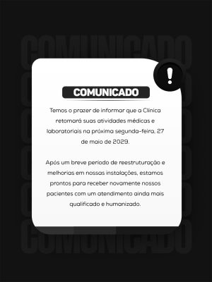 Comunicado Reabertura de Clínica Médica Simples e Profissional PSD Editável