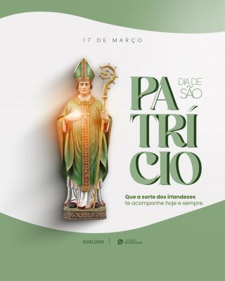 São Patrício 17 de Março Dia dos Irlandeses Template PSD Editável