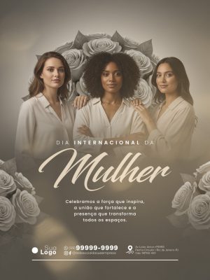 Dia da Mulher Internacional Celebrando a Força Feminina PSD Editável