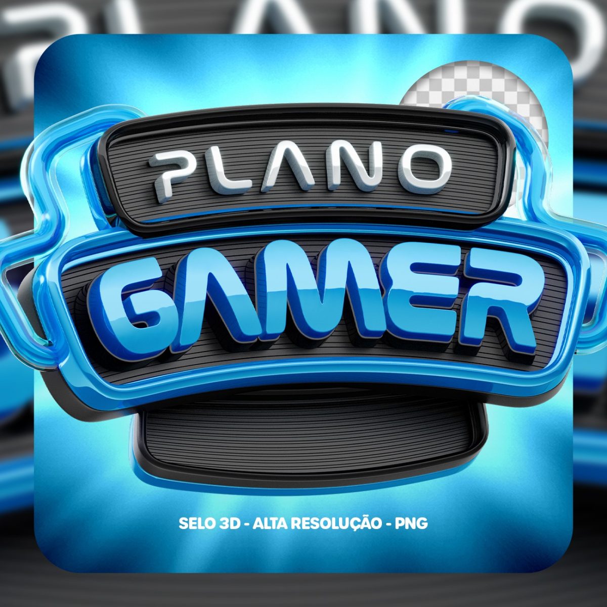 Plano Gamer Selo 3D PSD 