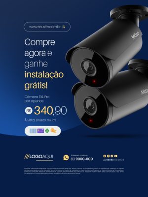  Segurança CFTV Compre Agora Ganhe Instalação Grátis PSD Editável