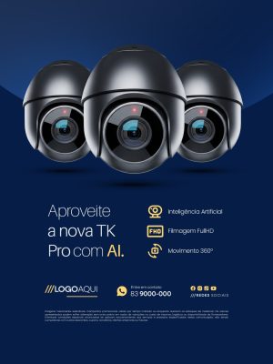 Segurança CFTV Câmeras de Segurança TK Pro Al PSD Editável