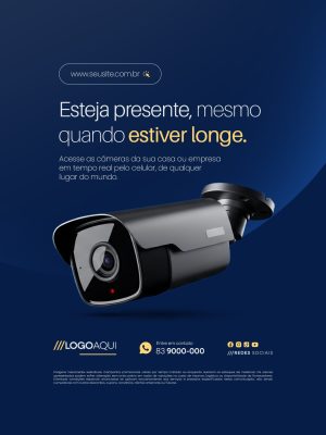 Segurança CFTV Esteja Presente Mesmo Quando Estiver Longe PSD Editável