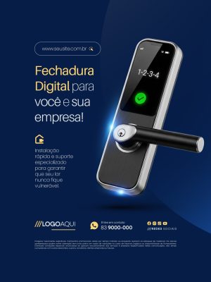 Segurança CFTV Fechadura Digital para Você e Sua Empresa PSD Editável