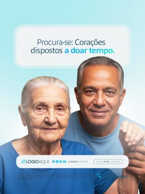 Asilo de idosos Corações Dispostos a Doar Tempo PSD Editável