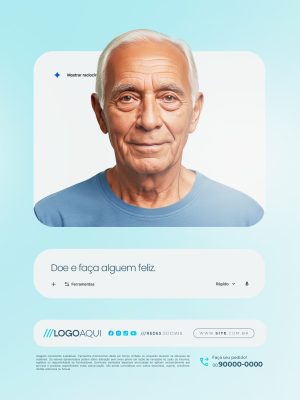 Asilo de idosos Campanha Doe e Faça Alguém Feliz PSD Editável