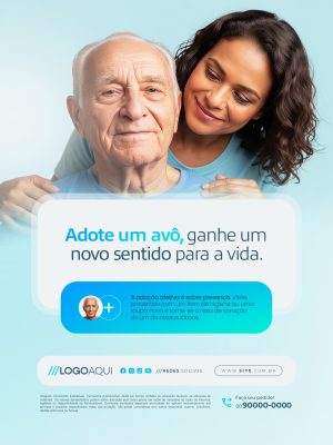 Asilo de idosos Adote um Avô Ganhe um Novo Sentido para a Vida PSD Editável