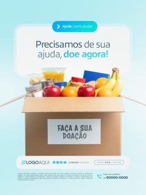 Asilo de idosos Precisamos de Sua Ajuda Doe Agora PSD Editável