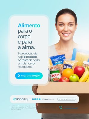 Asilo de idosos Alimento Para o Corpo e Alma Doação PSD Editável
