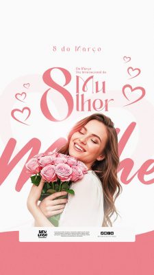 8 de Março Dia Internacional da Mulher Post Redes Sociais PSD Editável