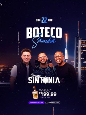 Flyer Boteco Samba 22 Março Grupo Sintonia PSD Editável