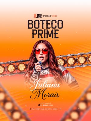 Flyer Boteco Prime com Juliana Morais 29 MAR PSD Editável