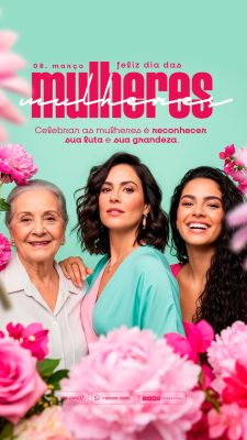 Dia Internacional da Mulher 08 de Março Celebração Especial PSD Editável