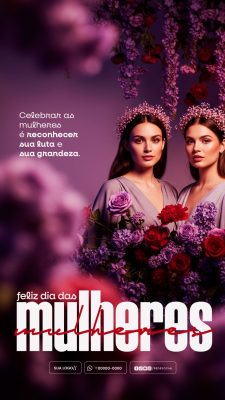 Story Feliz Dia das Mulheres Celebrar a Luta e Grandeza PSD Editável