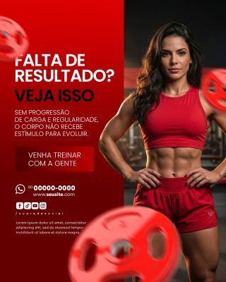 Fitness Treino Sem Resultado Veja Isso Academia PSD Editável