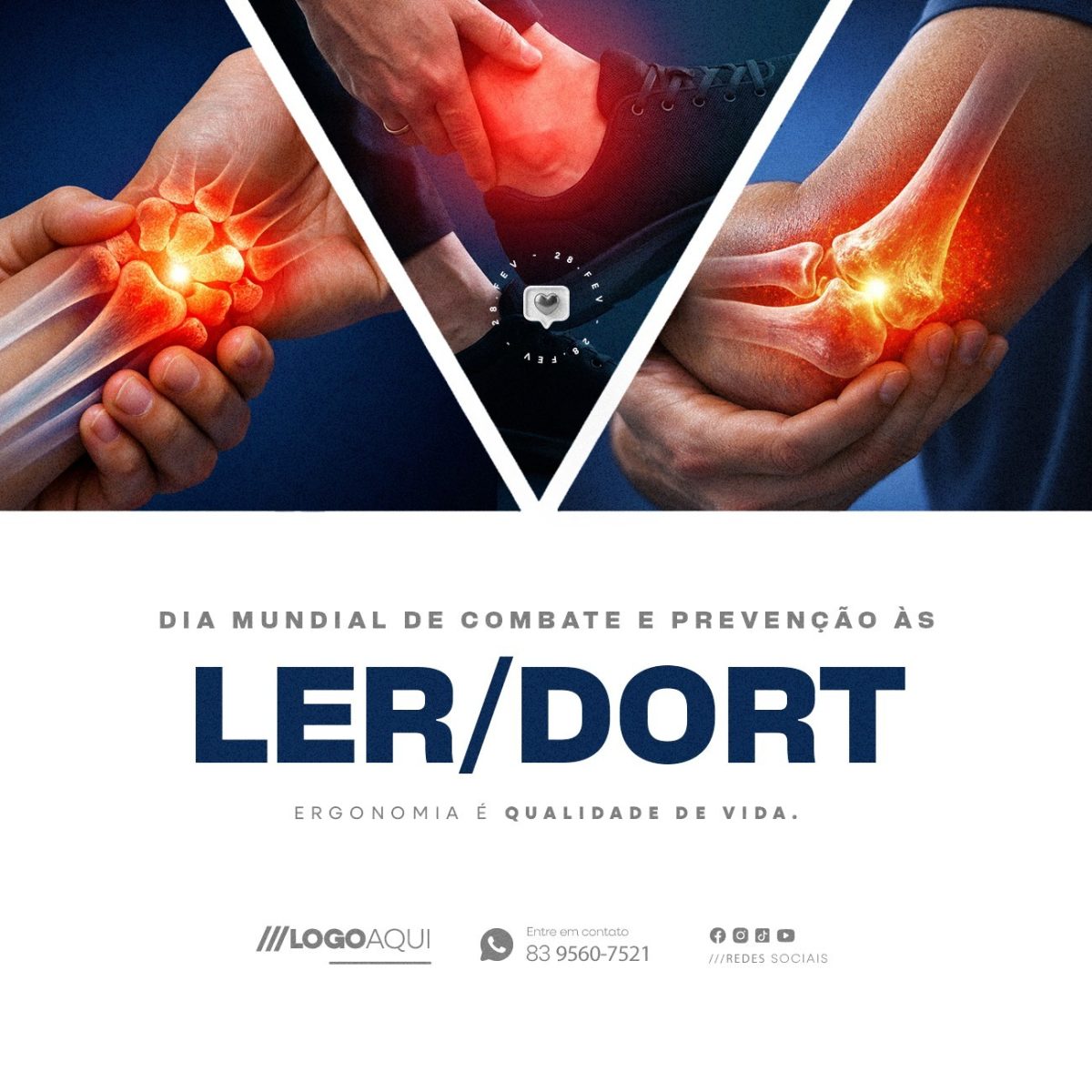 Dia Mundial de Combate às LER/DORT 28 de Fevereiro PSD Editável