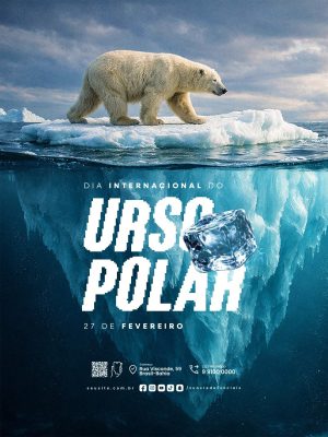 Dia Internacional do Urso Polar 27 de Fevereiro PSD Editável