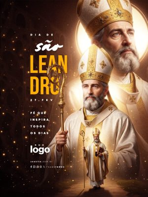 Dia de São Leandro 27 de Fevereiro PSD Editável