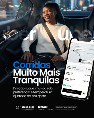 Social Media Uber PSD Editável