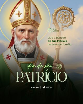 Dia de São Patrício 17 de Março Benção e Proteção PSD Editável