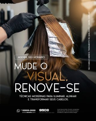 Salão de Beleza Mude o Visual e Renove-se com Técnicas Modernas PSD Editável