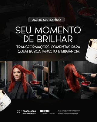 Salão de Beleza Seu Momento de Brilhar Agende Horário PSD Editável