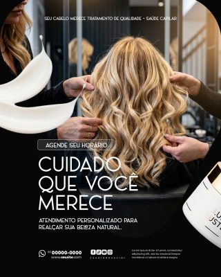 Salão de Beleza Cabelo Saudável Agende seu Horário PSD Editável