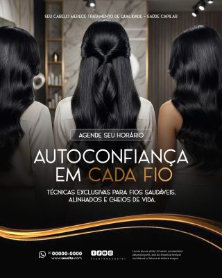 Salão de Beleza Tratamento de Qualidade Saúde Capilar PSD Editável