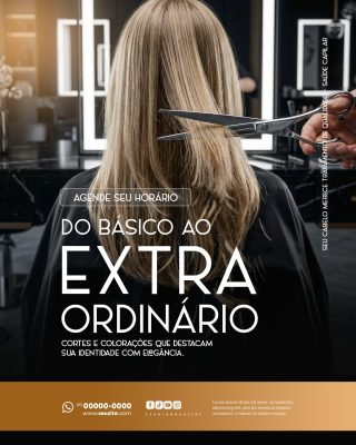 Salão de Beleza Do Básico ao Extraordinário Agende seu Horário PSD Editável