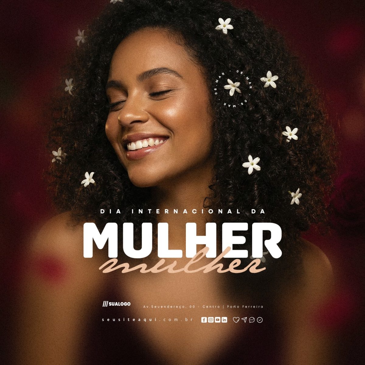 Dia Internacional da Mulher 8 de Março PSD Editável