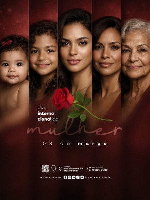 Dia Internacional da Mulher 8 de Março PSD Editável