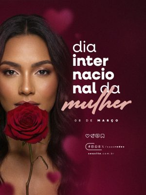 Dia Internacional da Mulher 08 de Março PSD Editável