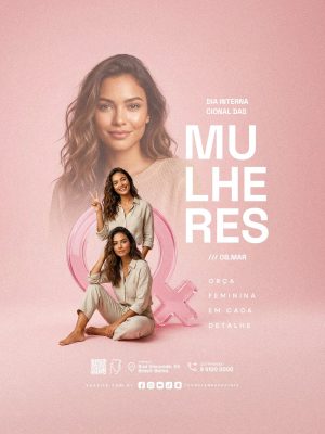 Dia Internacional da Mulher 8 de Março PSD Editável